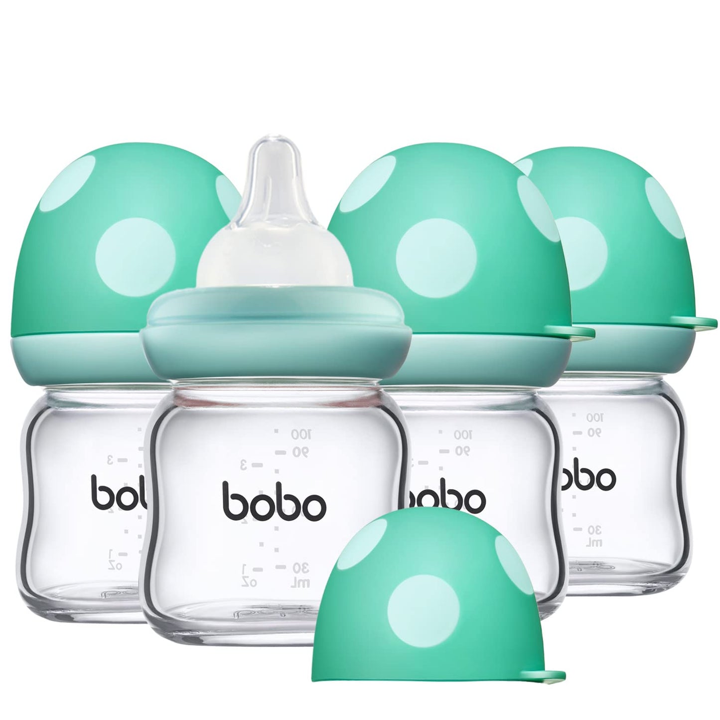 YOHKOH Natural Glass Baby Bottle with Anti-Colic Features