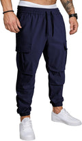 Mens Cargo Joggers for Men - Elastic Waist Tapered Sweatpants