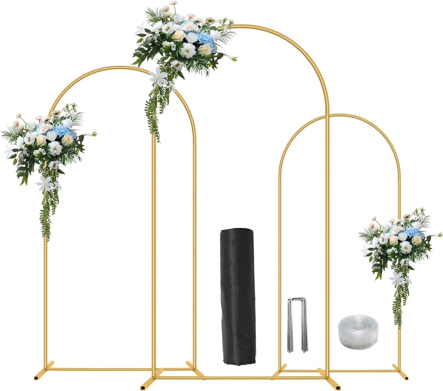 Metal Arch Backdrop Stand Set of 3 for Weddings and Parties