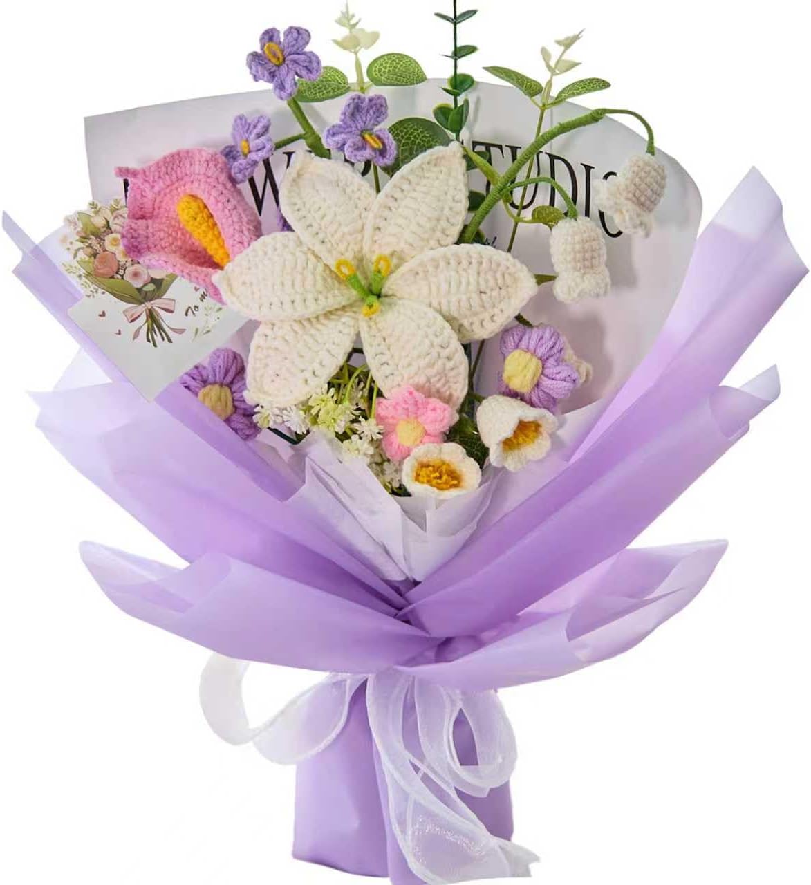 Crochet Flowers Bouquet with Lily, Calla Lily, and More