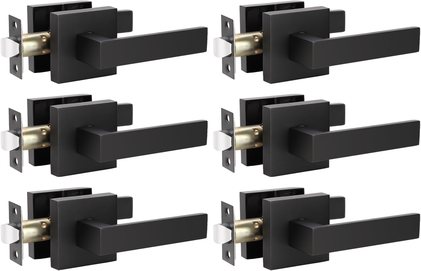 KNOBWELL 6 Pack Black Interior Door Handles for Easy Installation