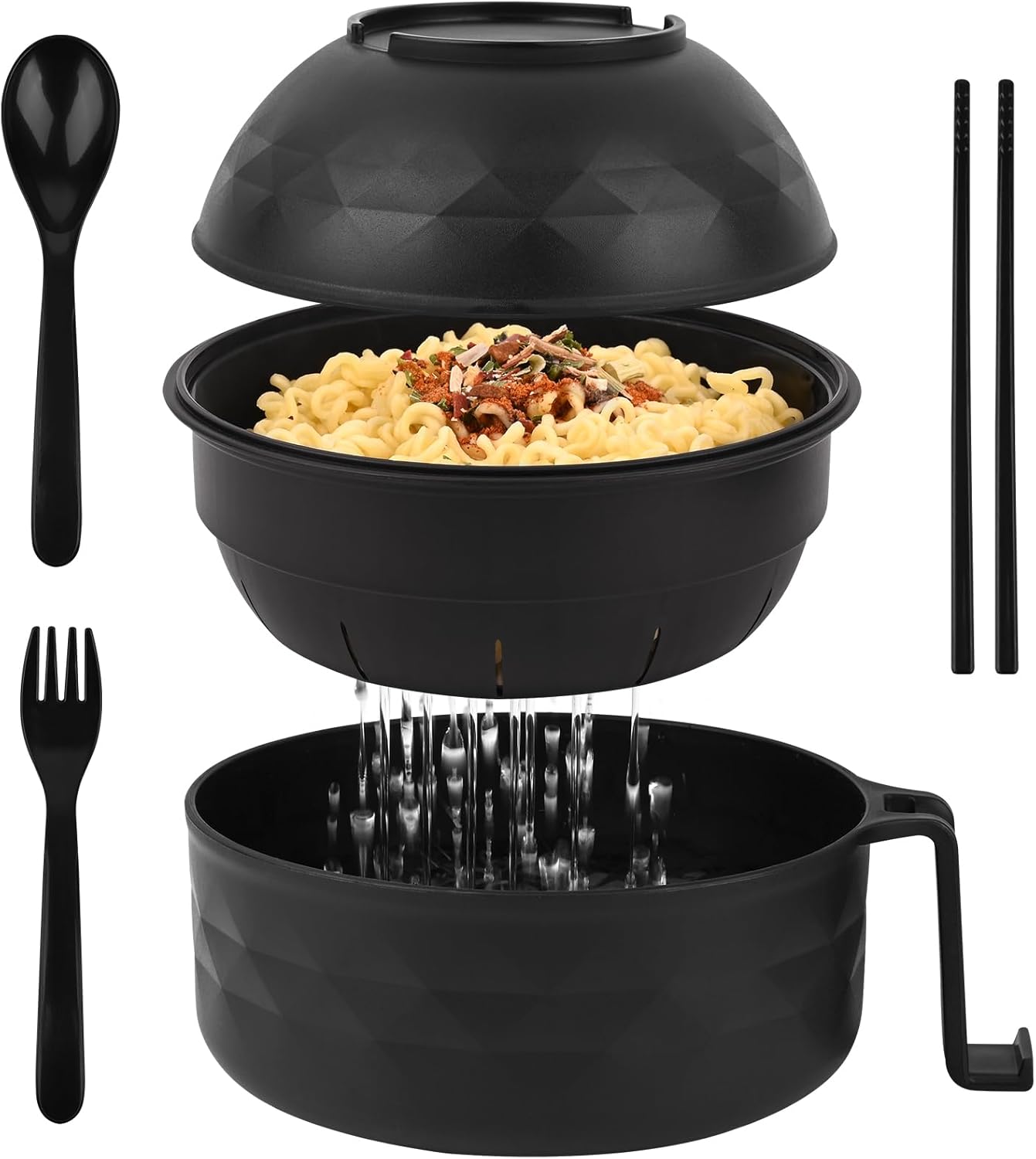 38 oz Microwave Ramen Bowl Set - Includes Lid & Utensils