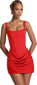 Satin Homecoming Dresses 2025 Spaghetti Straps Corset Gown