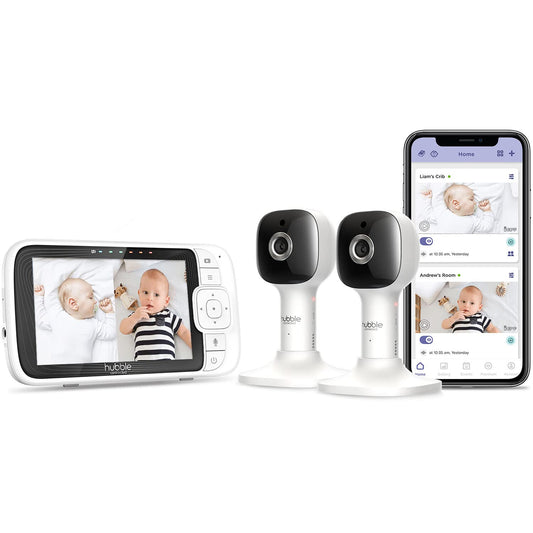 Hubble Smart Baby Monitor Duo: Wi-Fi Enabled, HD Viewer