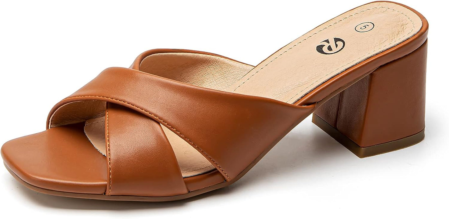 Comfortable Heeled Sandals for Women with Chunky Block Heels