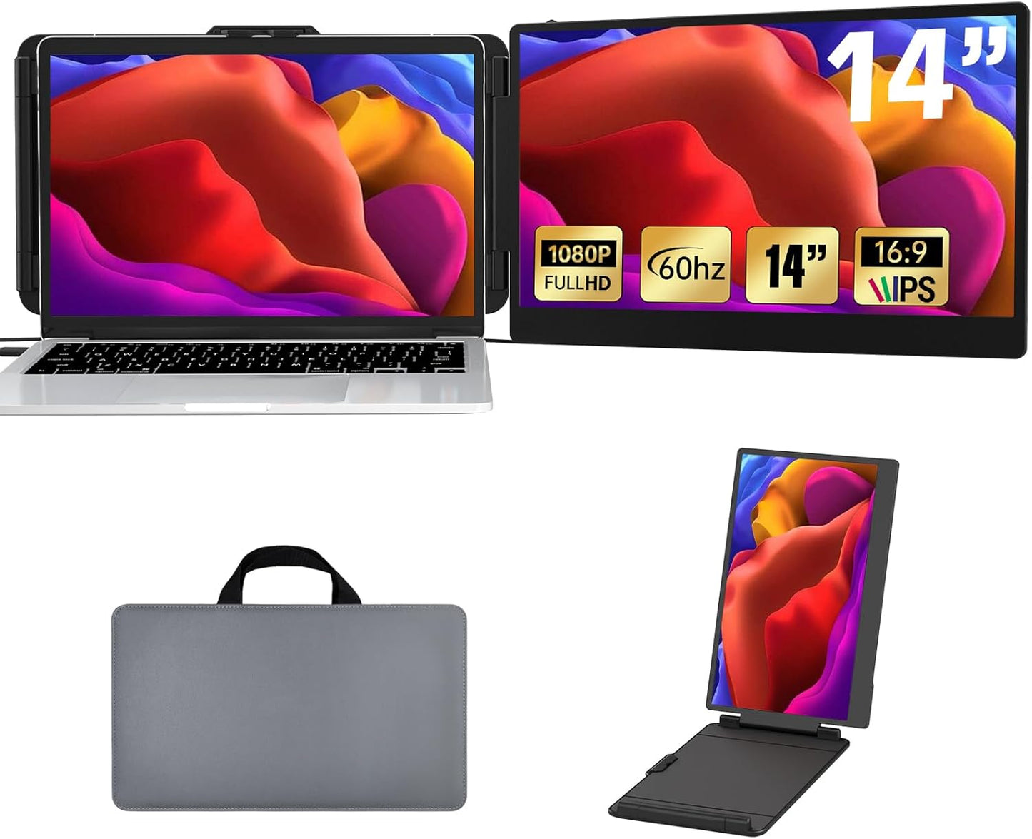 Portable Laptop Monitor Extender - 1080P Display