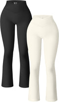 Women's Ribbed Seamless High Waist Cross Over Bell Bottoms