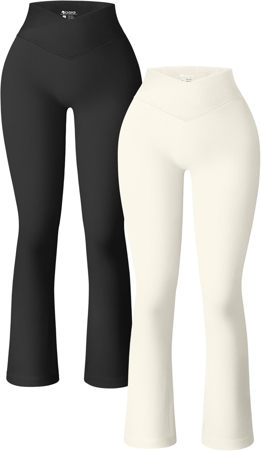 OQQ Women's Ribbed Seamless High Waist Flare Leggings Review