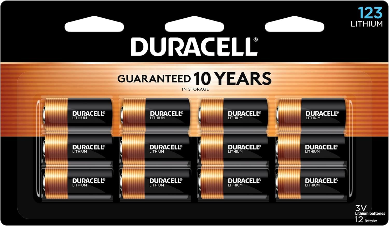 Duracell CR123A 3V Lithium Battery Pack for Home Safety Needs