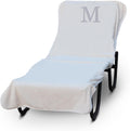 Monogrammed Pool Chaise Lounge Cover Silver M - 90in x 29in