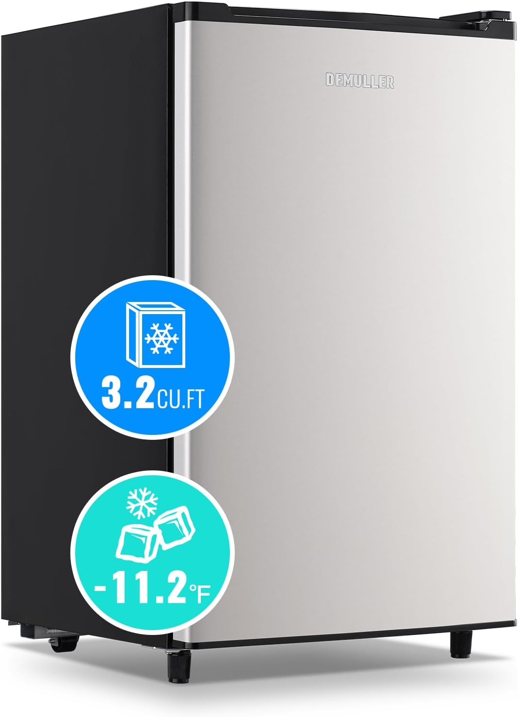 Compact 3.2 Cu.Ft Upright Freezer with Adjustable Thermostat