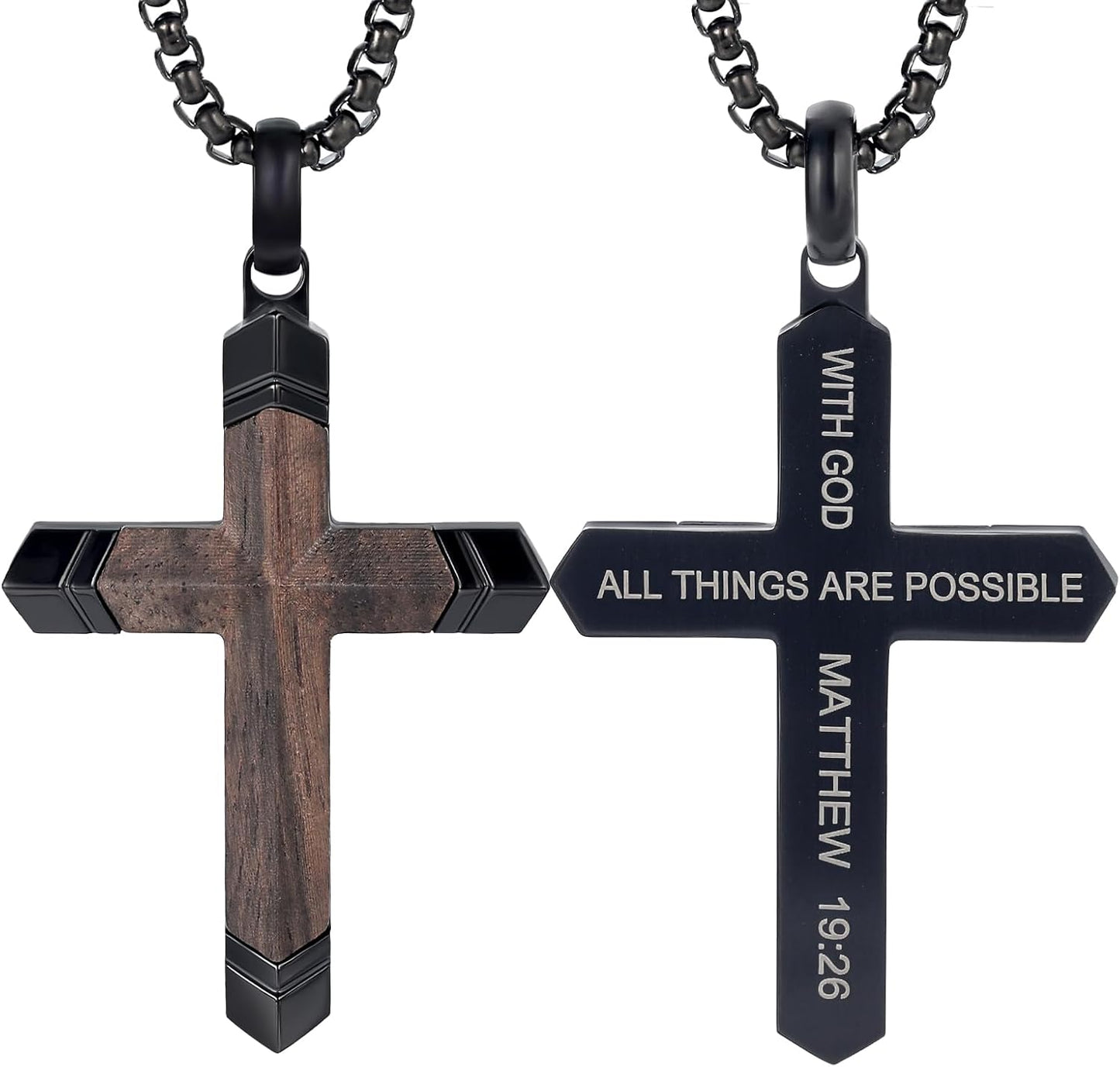 Cross Necklace for Men - Spiritual Jewelry Gift for Him