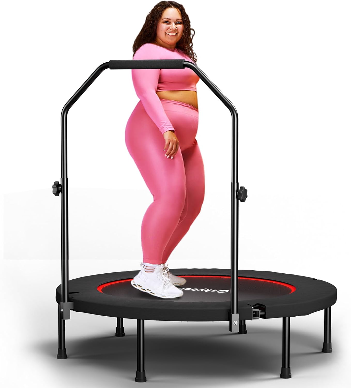 SkyBound Foldable Mini Trampoline for Indoor Fitness Workouts