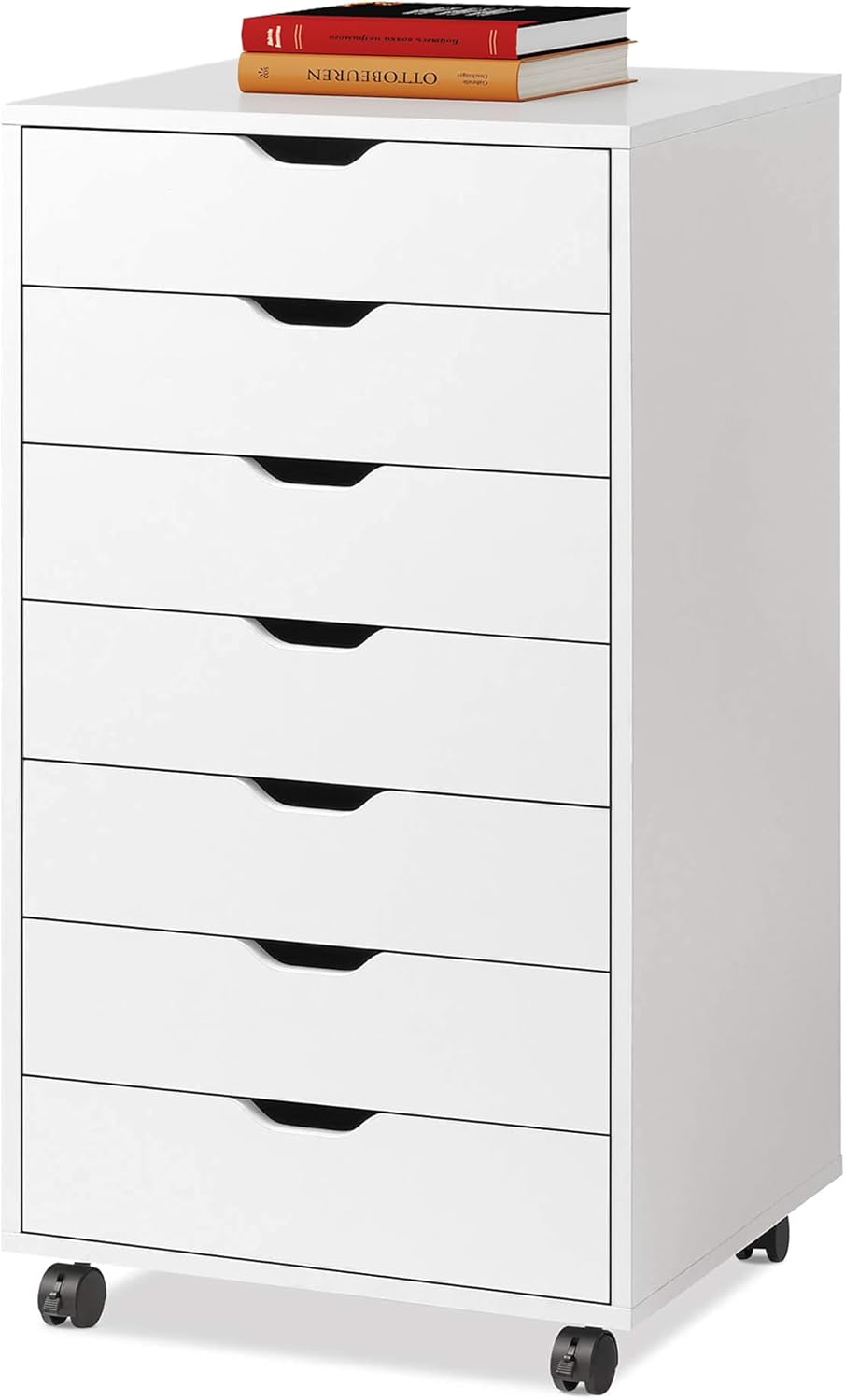 DEVAISE 7-Drawer Chest Dresser with Wheels for Versatile Storage
