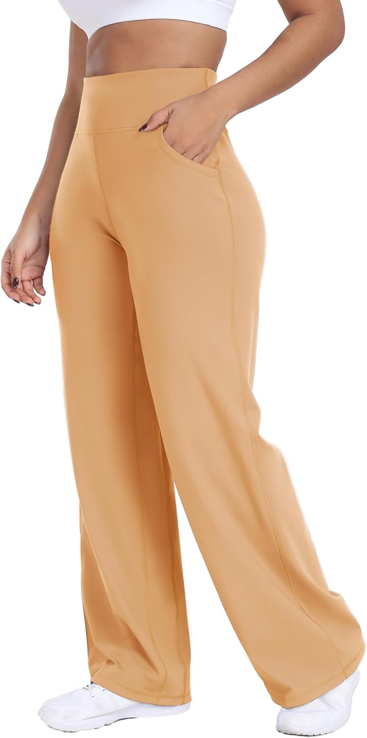 ESOFT Wide Leg Pants for Women - High-Waisted Yoga Style