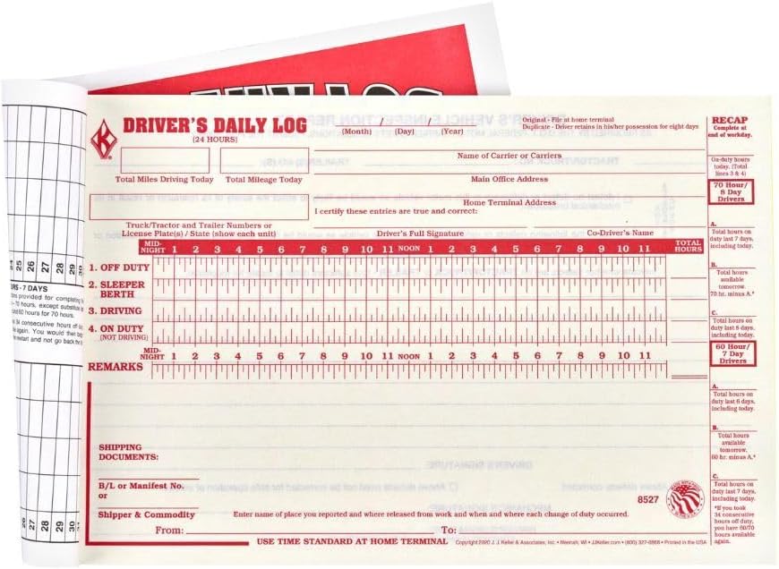 Driver Daily Log Book 5-pk. with Simplified Inspection Report