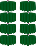 120 in Green Round Tablecloth 8 Pack - Washable Polyester, Wrinkle