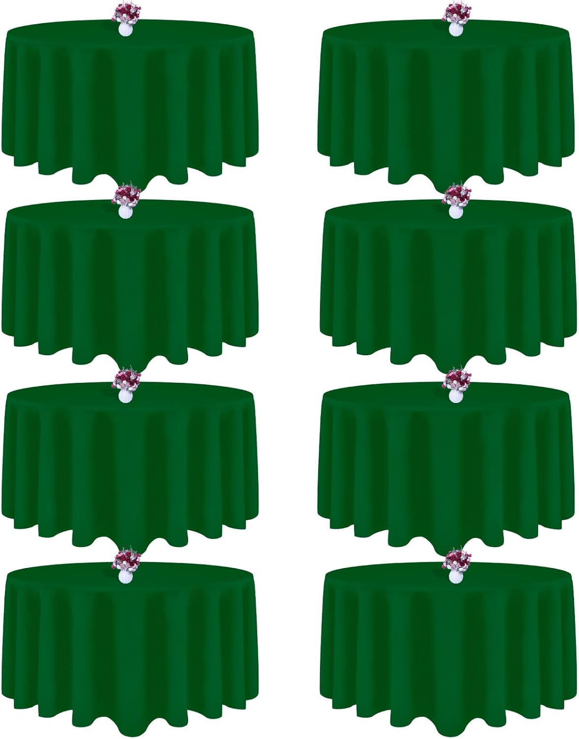 120 Inch Green Round Tablecloths for Weddings and Events
