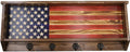 American Flag Hat Rack Wooden Coat Rack - Rustic Wall Organizer