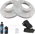 TRQ Front Performance Brake Pad & Rotor Kit - Semi-Metallic, G-Coated