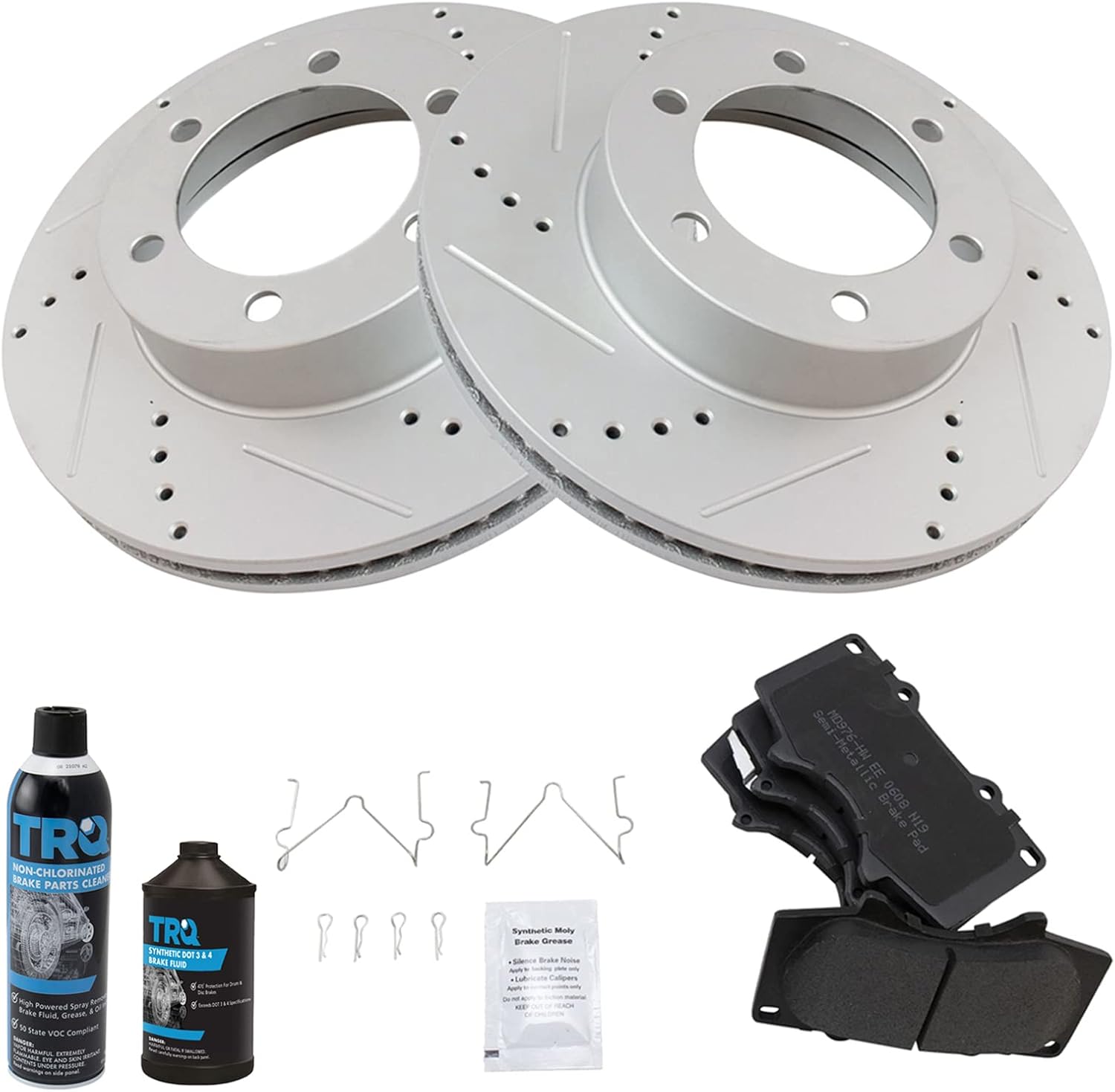 TRQ Front Performance Brake Pad & Rotor Kit for Toyota Sequoia