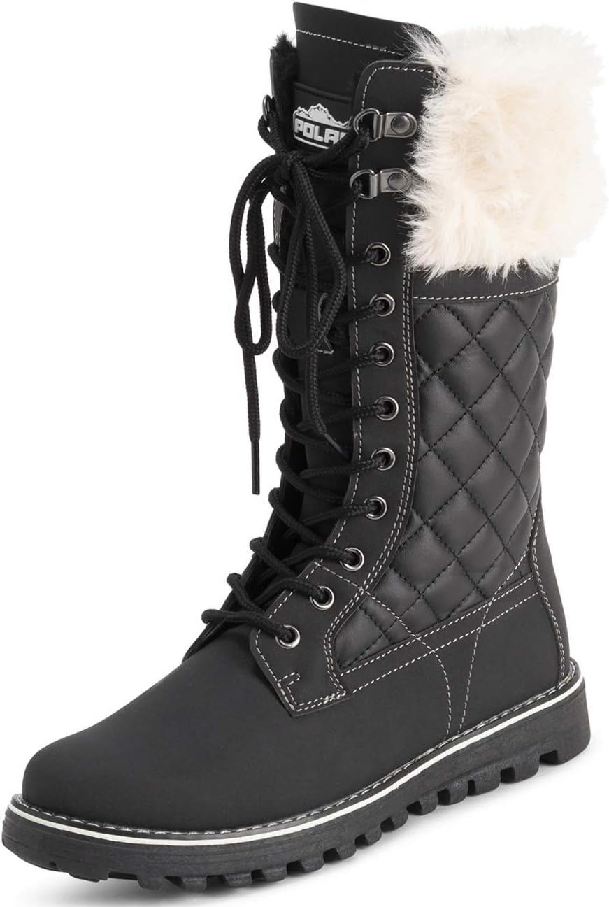 POLAR Womens Faux Fur Warm Thermal Waterproof Outdoor Boots