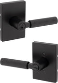Kwikset Mirada Reeded Entry Door Handle with Lock - Matte Black
