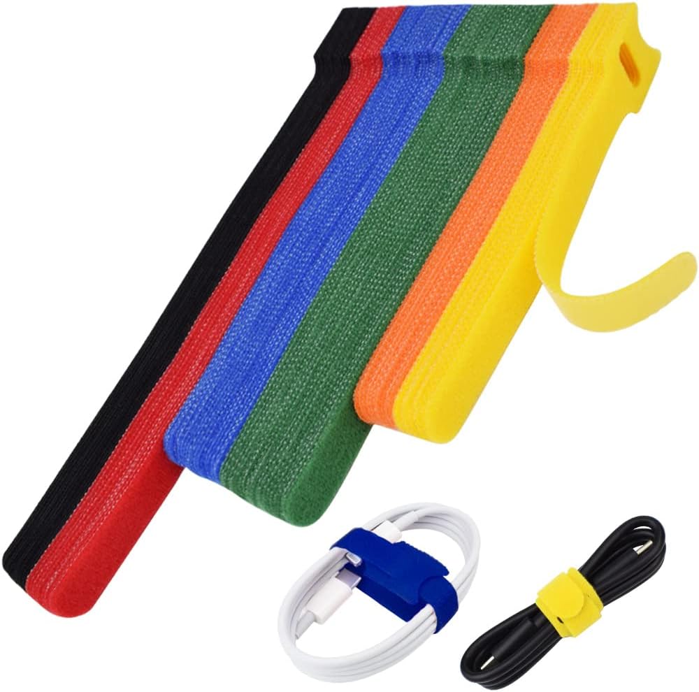 Multi-Color Reusable Cable Ties Set, 80pcs