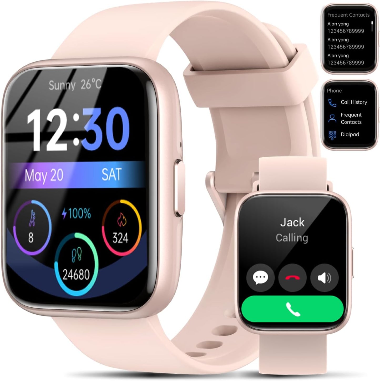 JeeJTek Smartwatch - Calls/Reply/Voice Assistant, Fitness Tracker - IP68