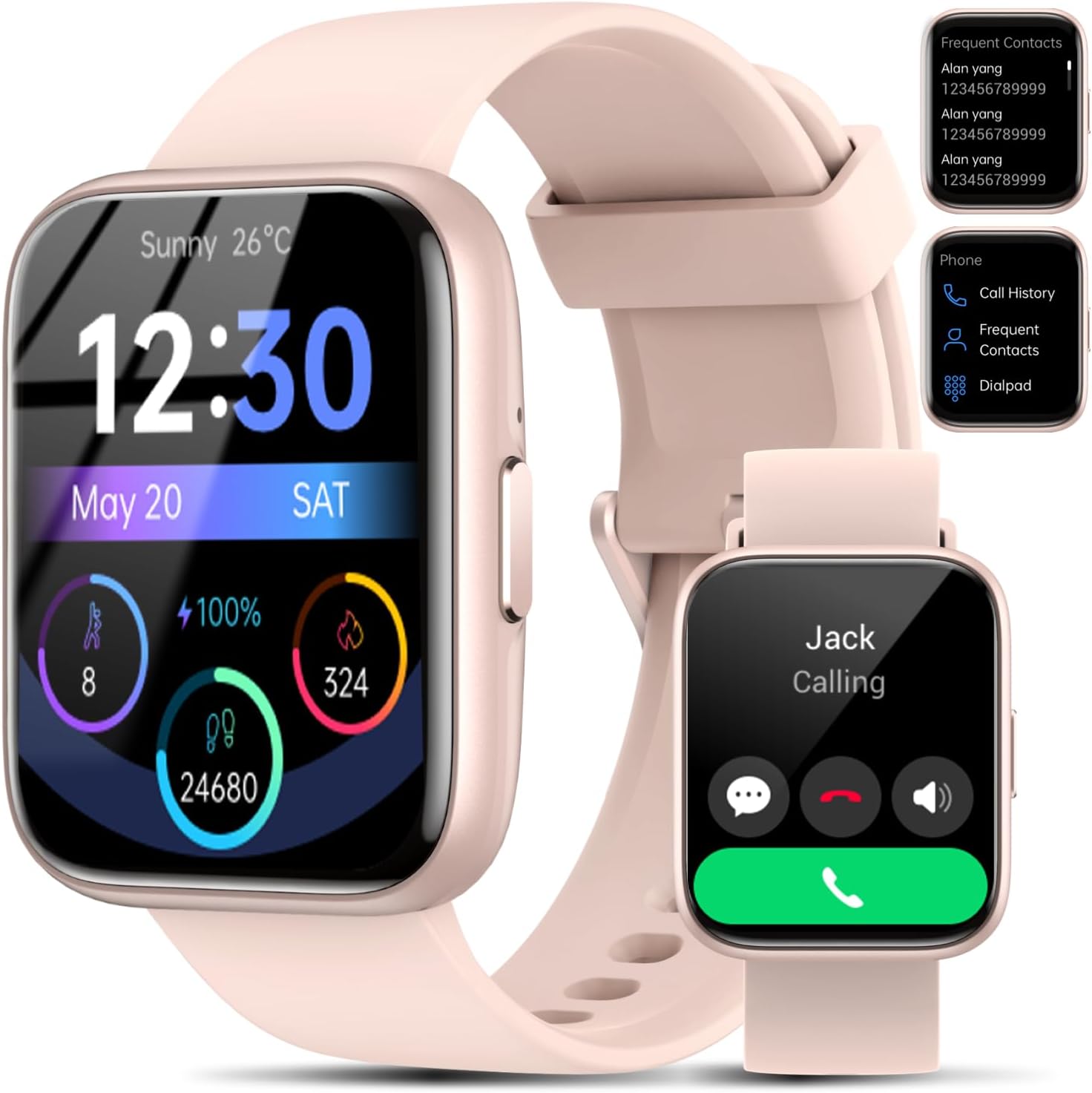 JeeJTek Smartwatch - Calls/Reply/Voice Assistant, Fitness Tracker - IP68