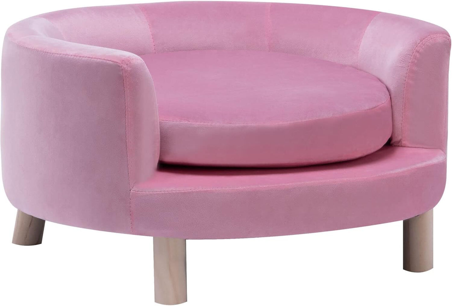 Elegant 28-in. Faux-Velvet Dog Bed for Small Pets Comfort
