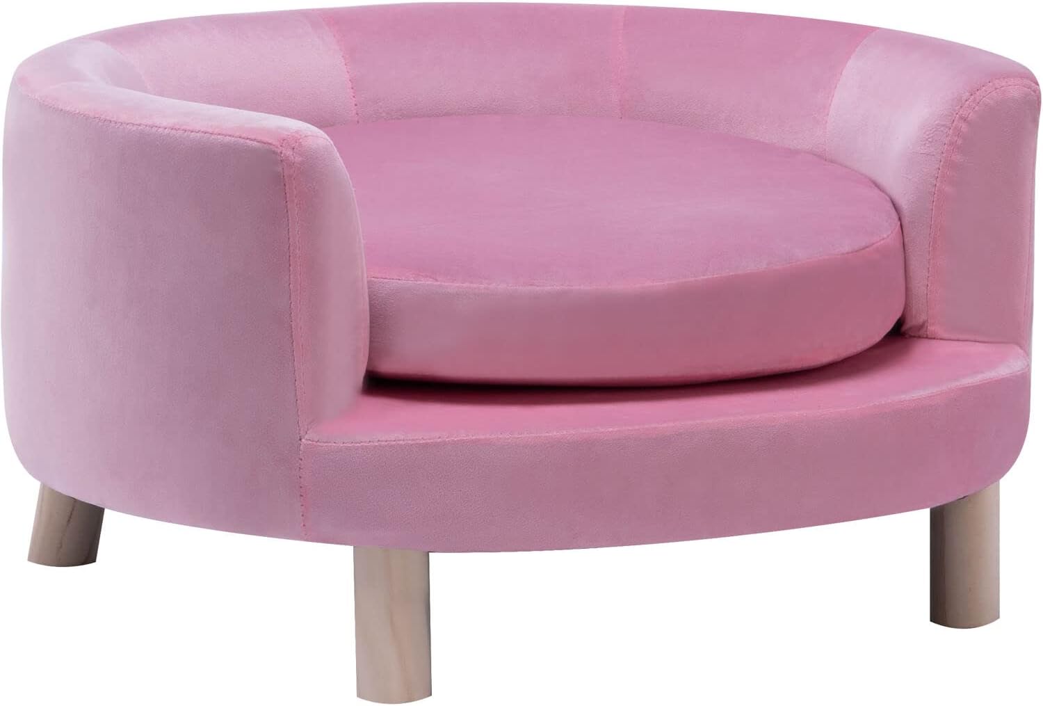 Elegant 28-in. Faux-Velvet Dog Bed for Small Pets Comfort