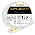 Cat 8 Ethernet Cable 150 FT Flat - 40Gbps High-Speed Patch Cord