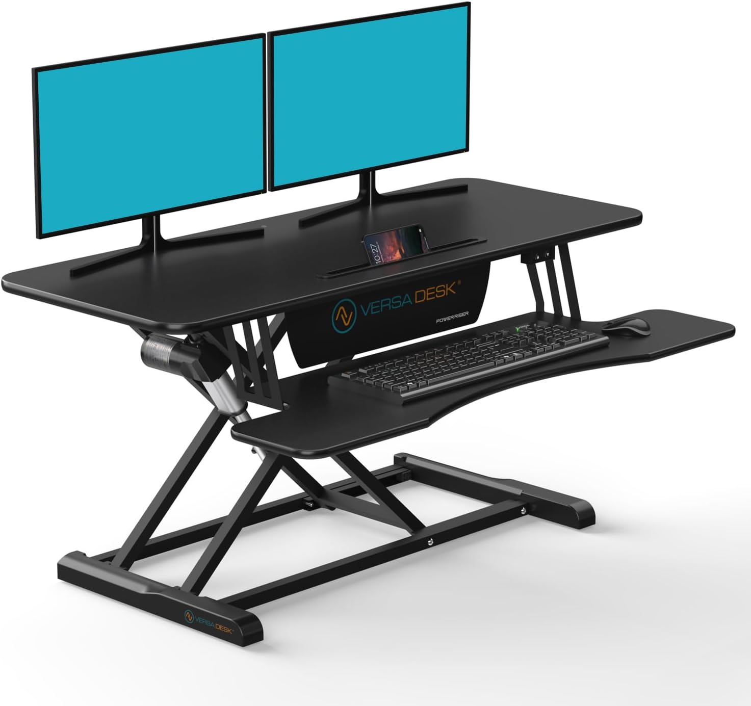 Electric Standing Desk Converter for Dual Monitors and Laptops