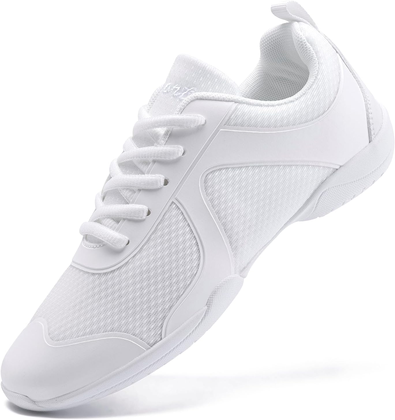 Lightweight White Cheer Shoes for Girls - Comfortable Athletic Flats