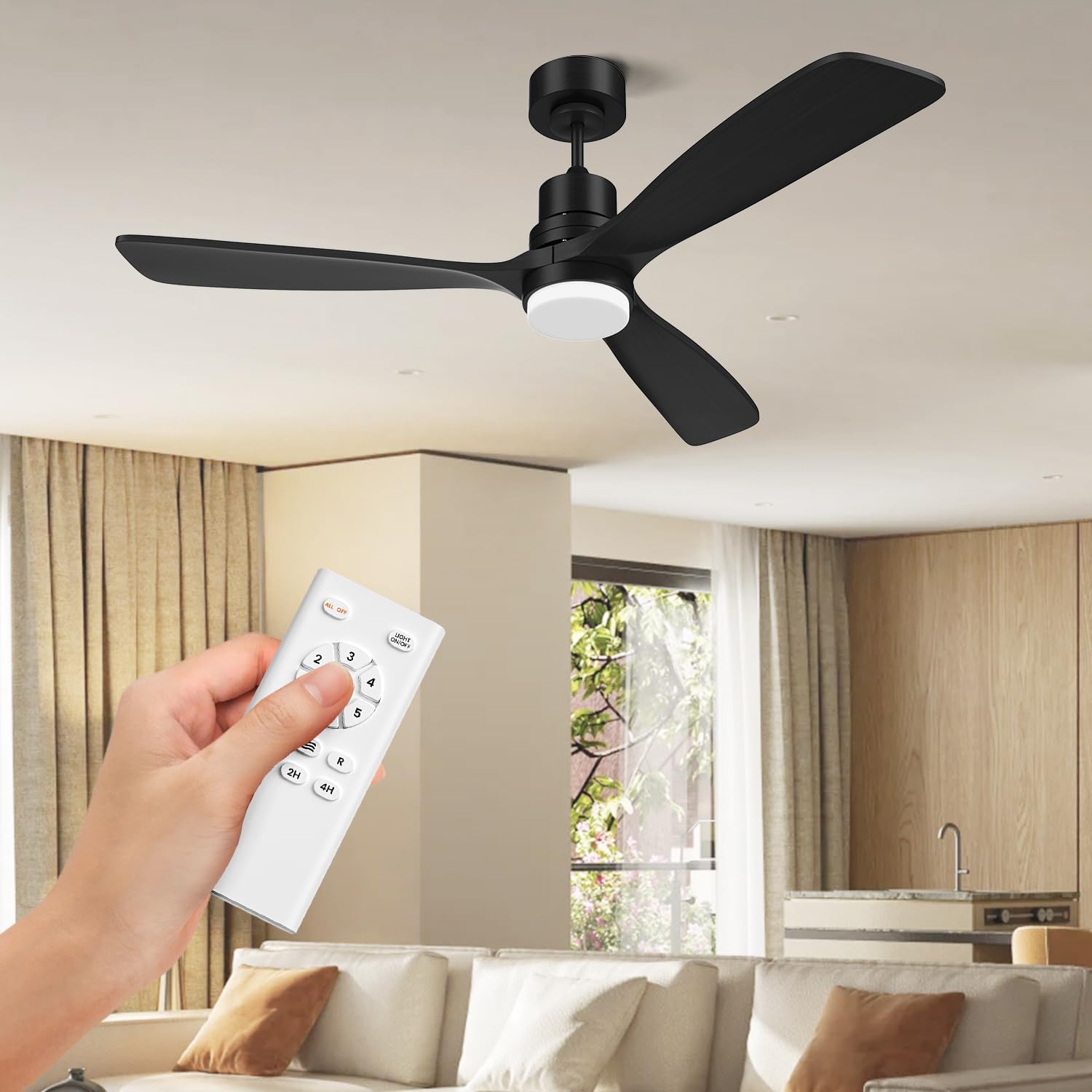 Obabala 52IN Ceiling Fan with Light for Indoor and Outdoor Use