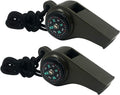 2 Pack Emergency Survival Whistle with Compass and Thermometer - Loud