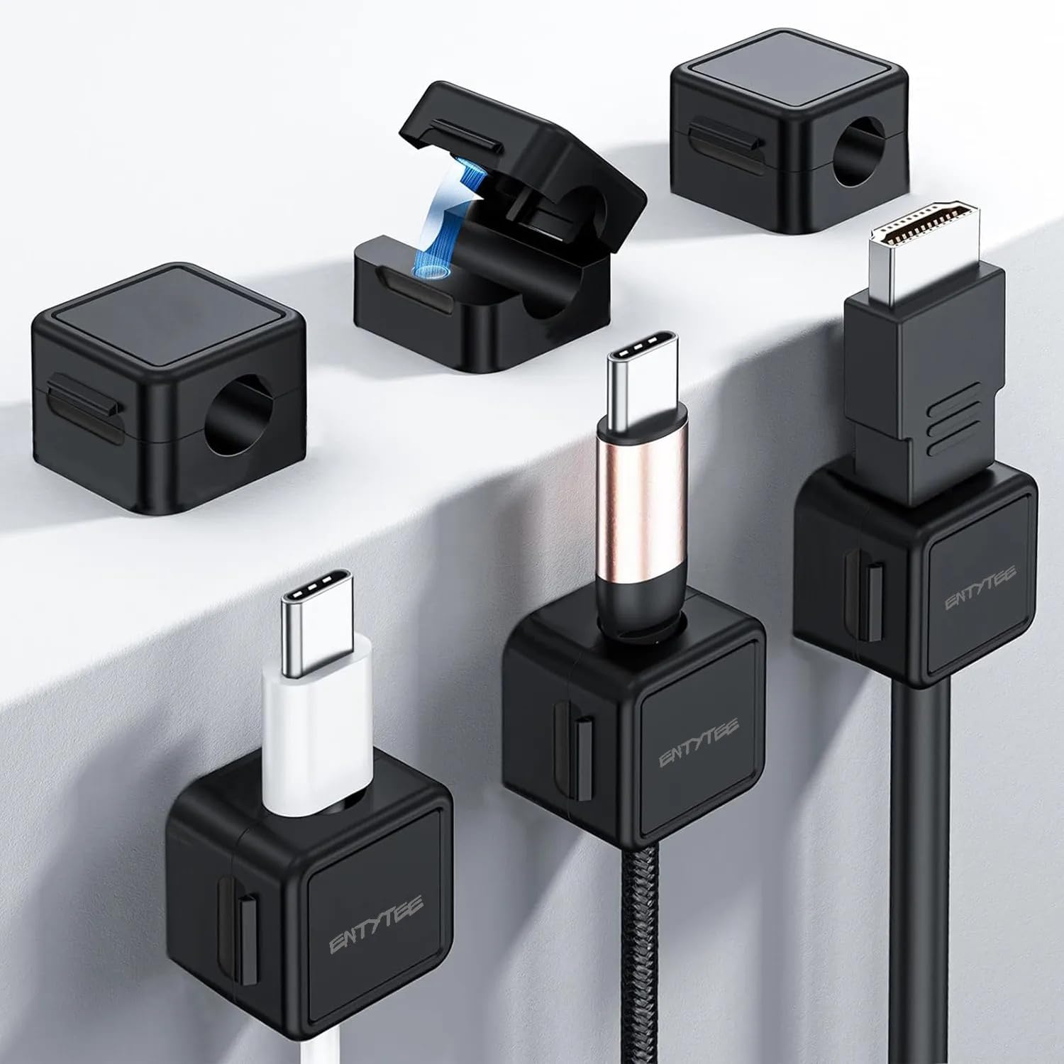 7-Pack Magnetic Cable Clips by ENTYTEE: Tidy Cords Easily!