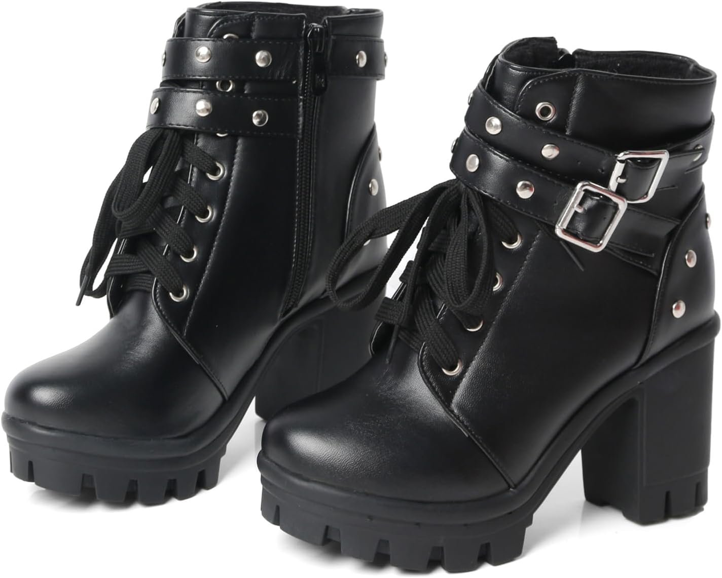 Goth Boots Chunky Heel Boot for Women with Stylish Comfort