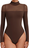 Avidlove Women's Long Sleeve Mesh Thong Bodysuit - Sleek Going Out Top