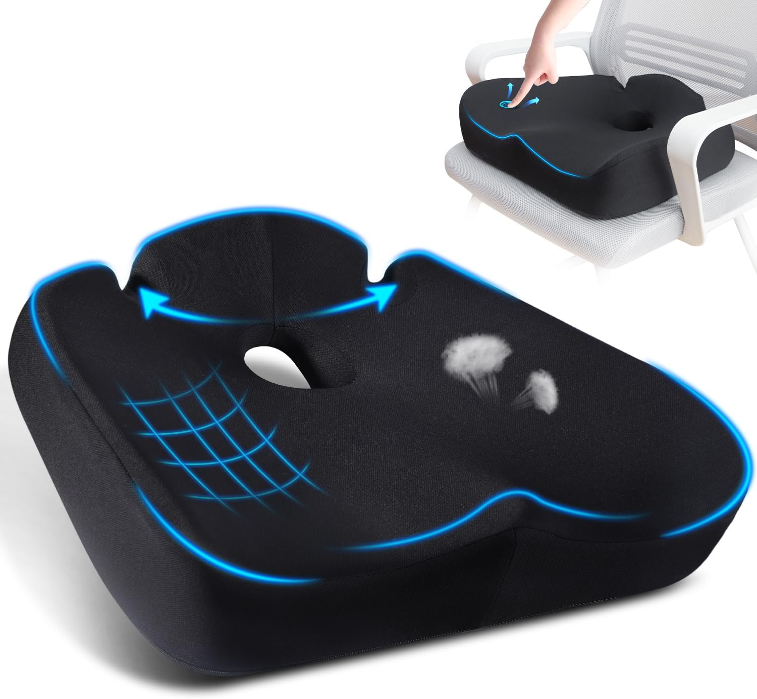 LALUCREATE Memory Foam Seat Cushion - Pain Relief!