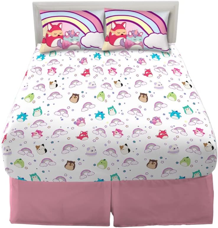Squishmallows Bedding Super Soft Microfiber Sheet Set, Full Size