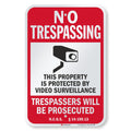 No Trespassing Video Surveillance Sign 18x12 - Durable Reflective