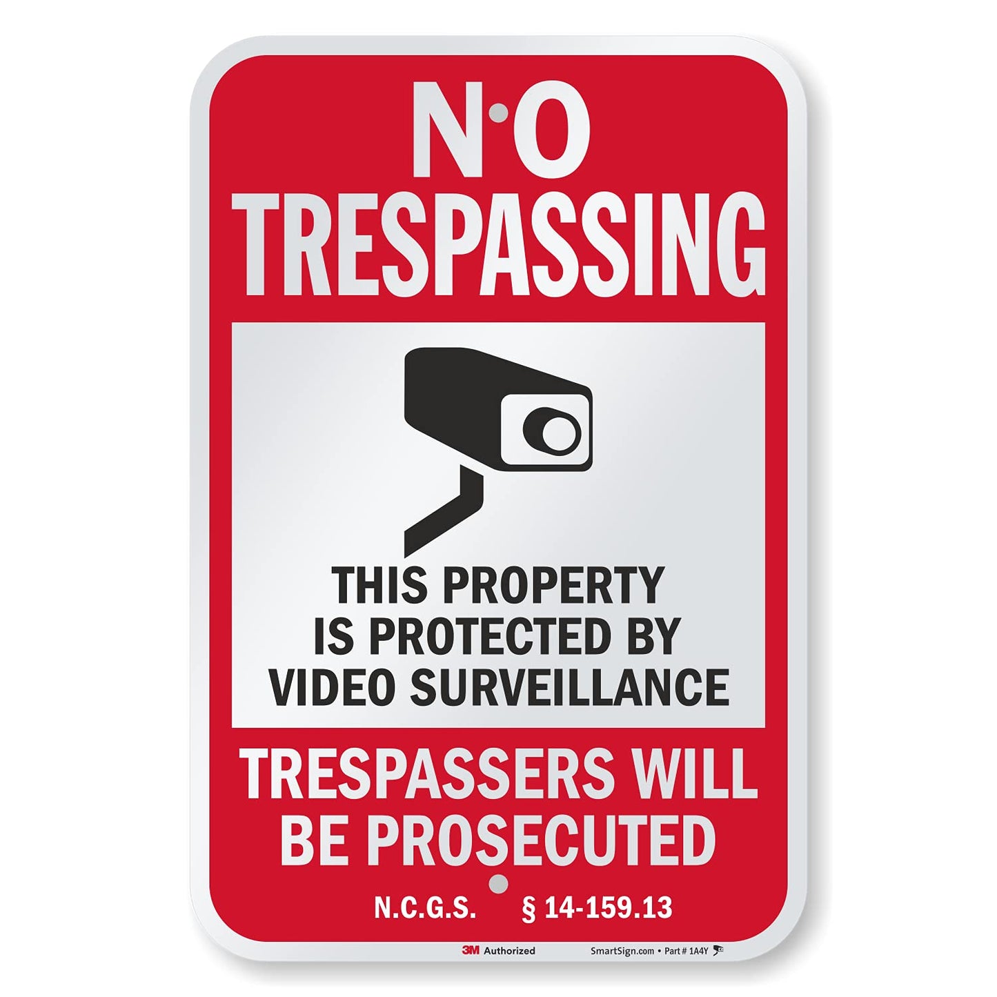 SmartSign 18x12 No Trespassing Surveillance Sign for Property