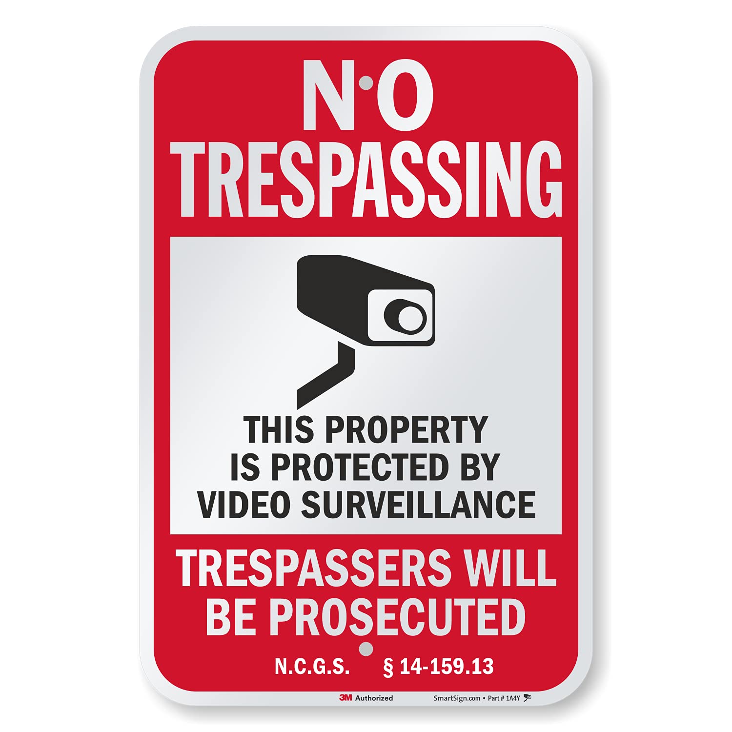 SmartSign 18x12 No Trespassing Surveillance Sign for Property