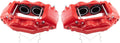 TRQ Front Performance Brake Caliper Set Red - Direct Fit