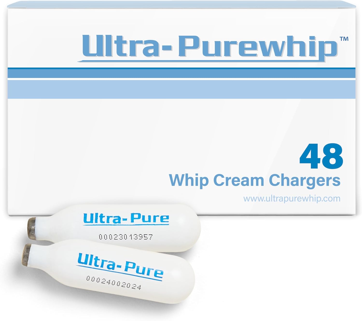 Purewhip Ultra Whipped Cream Chargers - Leak Proof Steel - 48-pack