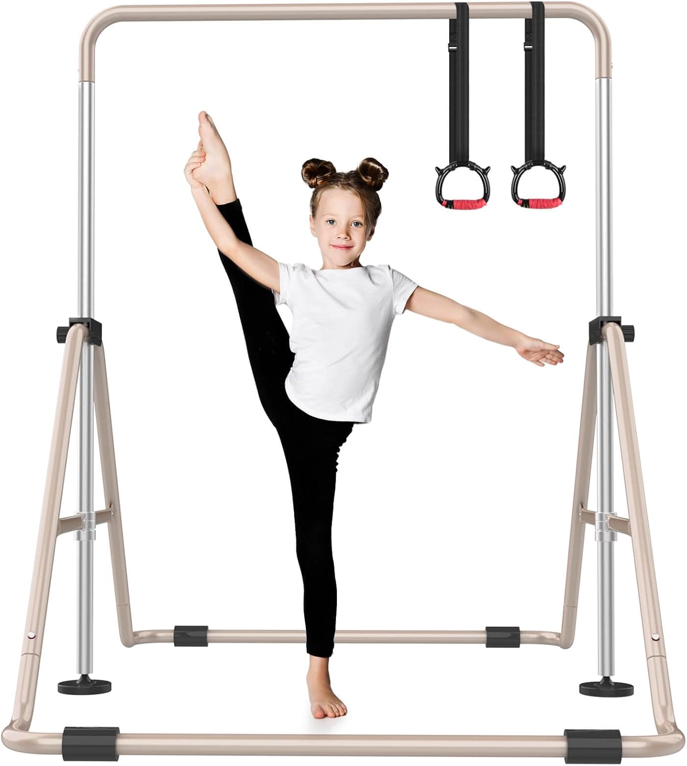Foldable Gymnastics Bar for Kids - Adjustable & Stable Design