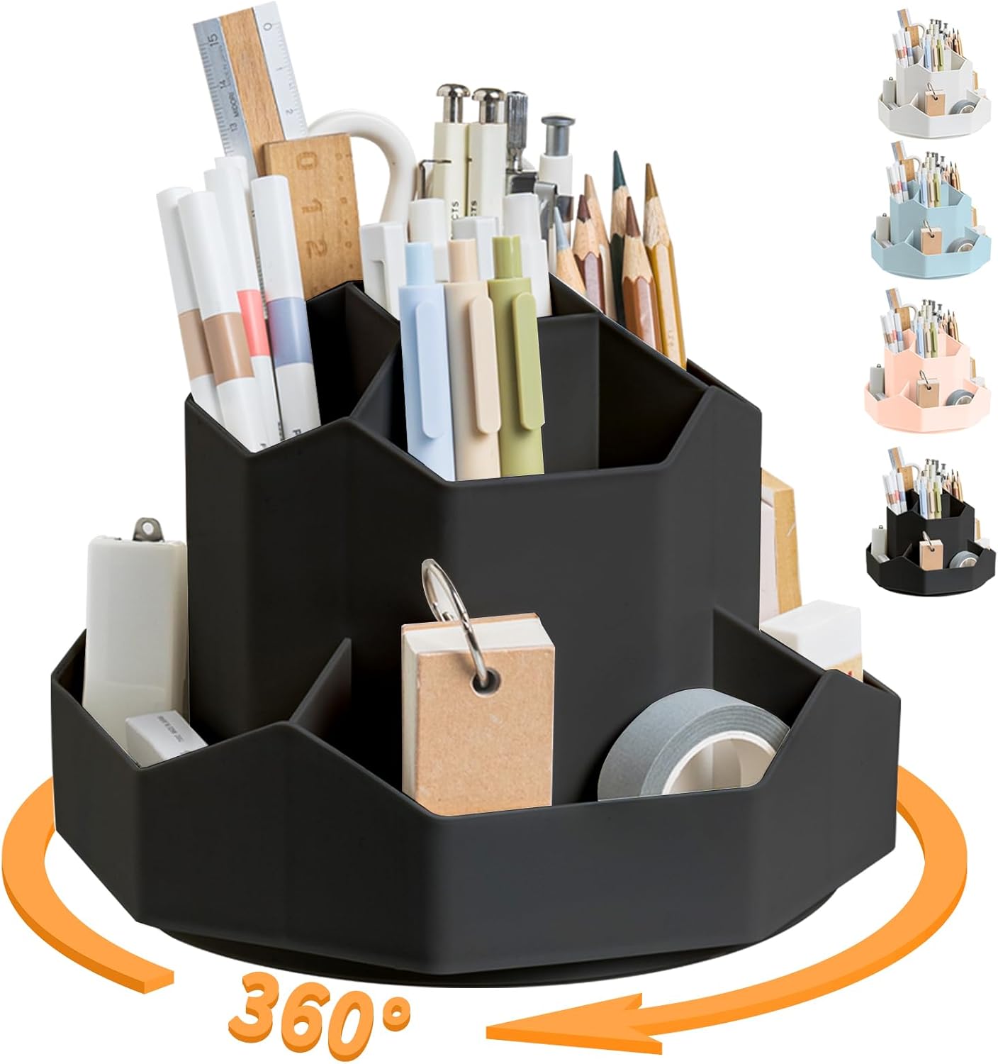 360 Rotating Pencil Cup - Cute Desk Organizer