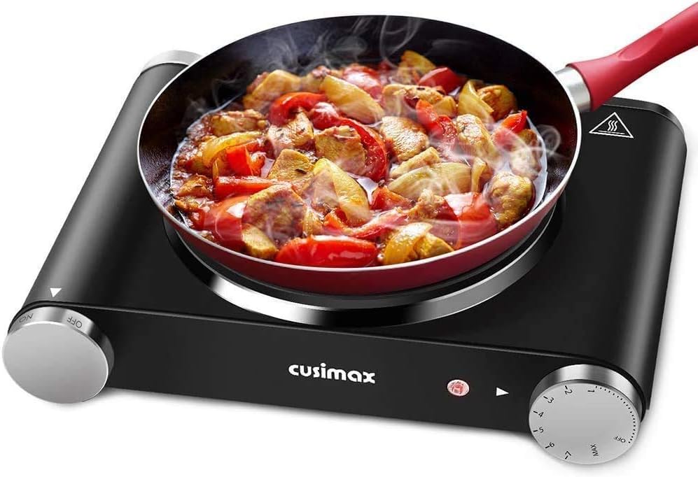 Cusimax Hot Plate Electric Burner for Cooking - Portable 1500W